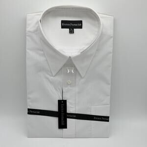 Enrico Fertuchie Men’s White Dress Shirt NEW 34/35 XL 17-17.5 Long Sleeve Button